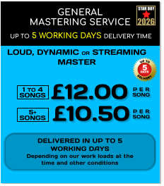 General Up To 5 Working Days Delivery
